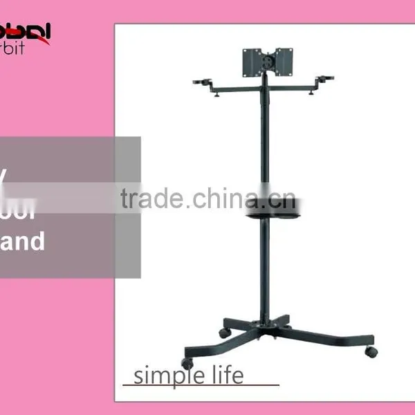 Telescoping Ajustable Shelf Television Display Cart Rotate TV Bracket LCD LED Trolley photo-4