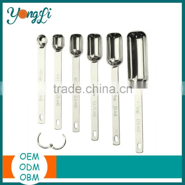 Salad Servers Measuring Spoons for Measuring Dry and Liquid Ingredients Metal Stainless Steel Kitchen Measuring Tools photo-3