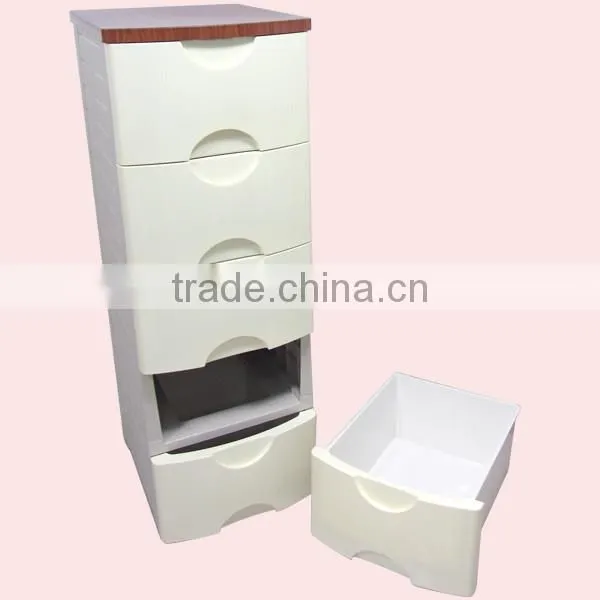 5 Layers Wooden Top Plastic Drawer photo-5