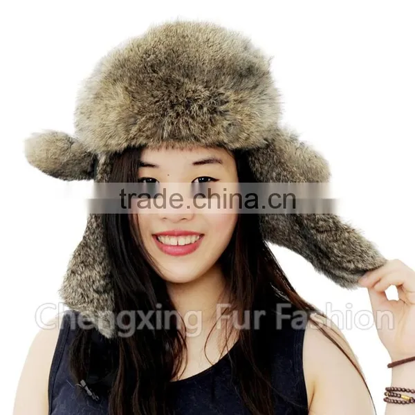 CX-C-241B Hot Selling Rabbit Fur Earmuff Trapper Fur Hat photo-5