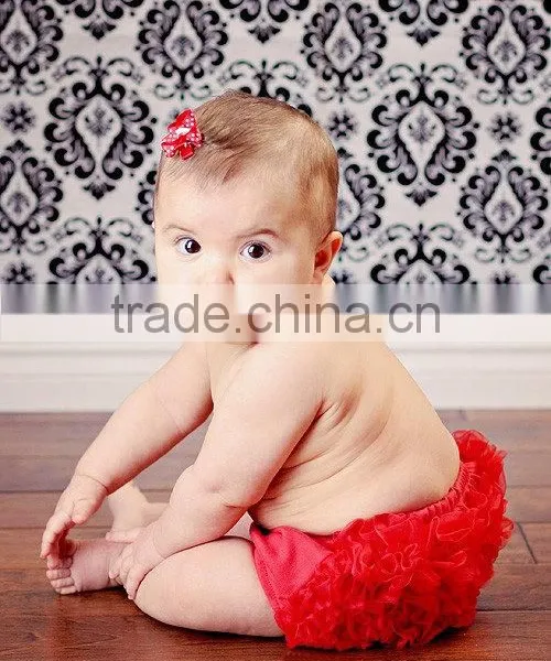Baby Girl Cotton Bloomers Ruffles Diaper Cover Red Bloomer for Newborn Baby Wholesale Factory Price photo-2
