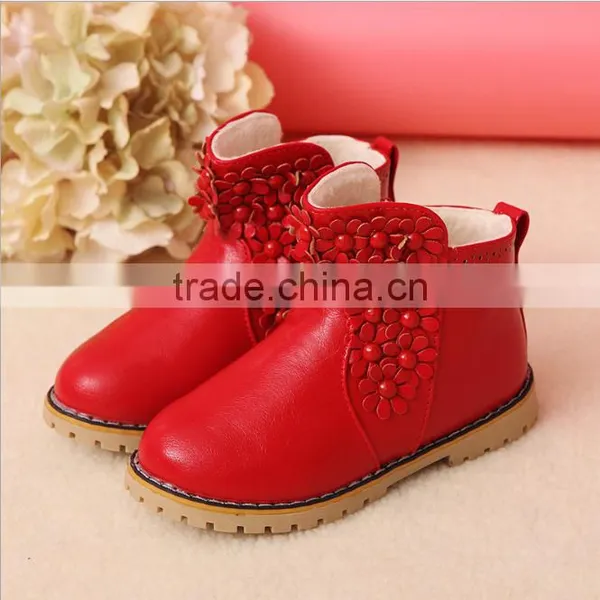 Zm40347b Flowers Design Children Warm Boots Winter Snow Shoes photo-3
