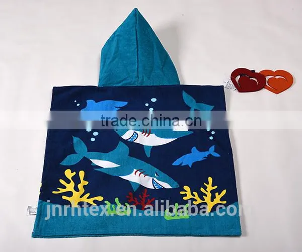 Trade Assurance Ring Spun Cotton Screen Printing Terry Cloth Poncho Hooded Beach Towel photo-4