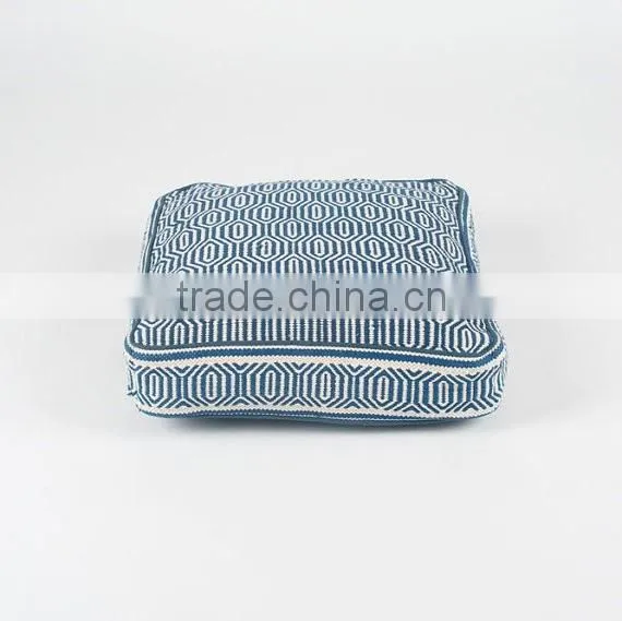 Navy Blue and Light Blue Geometric Square Dog Bed photo-4