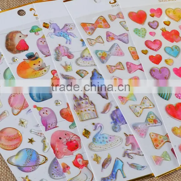Custom Children Carton Sticker Cheap Epoxy/pvc/pet Sticker Die-cut Adhesive Sticker photo-2