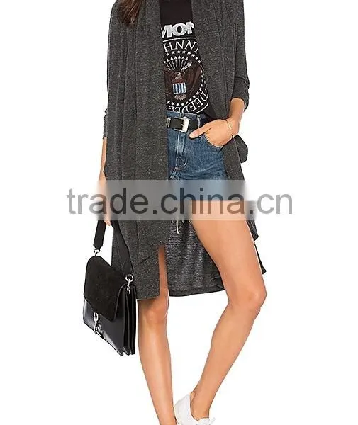 2017 Latest Plus Size Long Sleeve Knee Length Wholesale Knitted Women Long Cadigan Sweater photo-4