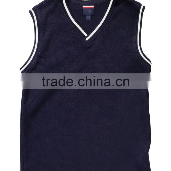 England Style V Neck Sweater Vest Unifrom Sleeveless Sweater photo-2
