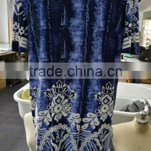 Soft Floral Print Fashion Cutting Knitted Womens Plus Size Blouse 2017 photo-2