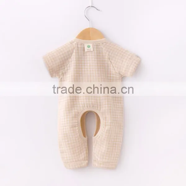 Wholesale Quality Baby Clothing Organic Cotton Onesie Baby Romper Plaid photo-2