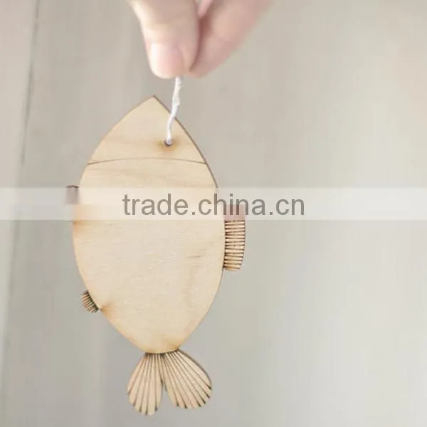 Big 12cm Wooden Fish Shape Craft Make Your Own DIY Decorations photo-4