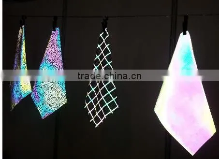 High Light Durable Stretched Reflective Printing Rainbow Fabric , Reflective Printed Fabric photo-2