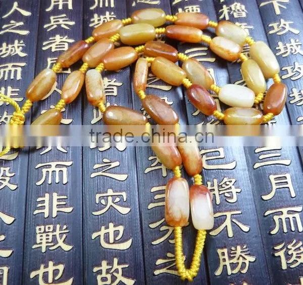 Jewels Jade Hetian Jade Necklace Hetian Jade Seed Makings Red-skinned Handmade Seed Makings Necklace Sings of Original Rock photo-4