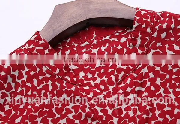 2017 New Style Office Blouses for Women Printed Long Sleeve Blouse photo-4