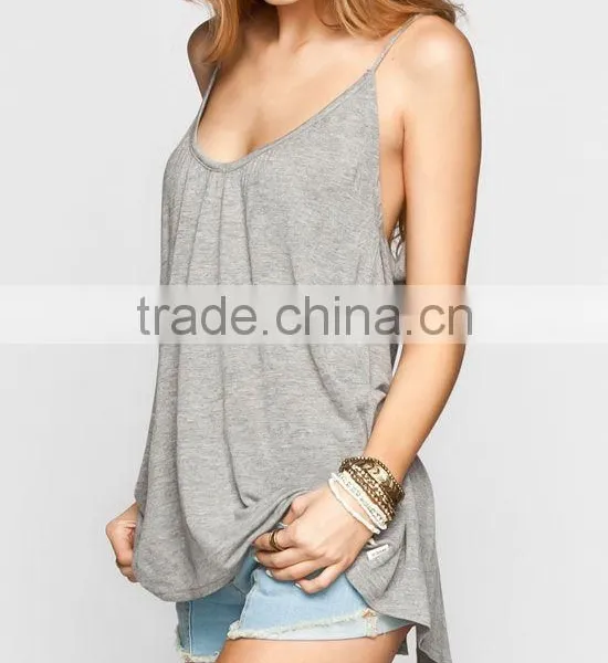 Wholesale Sleeveless Sexy Spaghetti Strap Backless Solid Color Tank Top Blouse Ladies Plus Size Tops photo-2