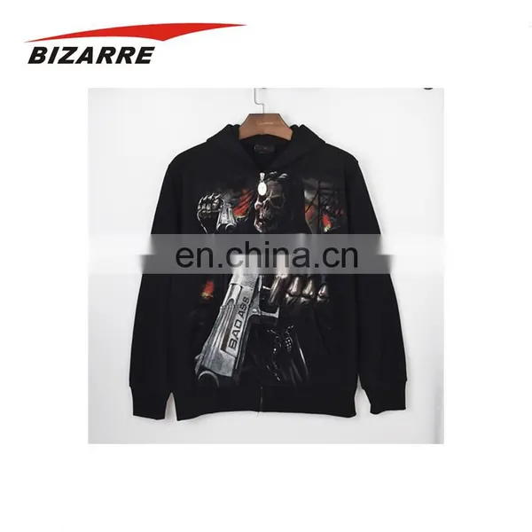 Wholesale Hip Hop Style Cotton And Polyester Zip Up Hoodie For Men photo-3