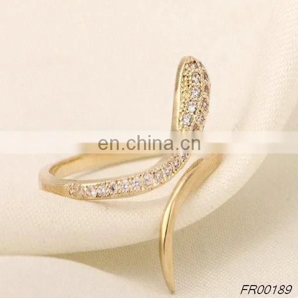 Delicate Snake Zircon Cuff Ring Cluster Sparkling Ring Fashion Engagement Jewelry photo-2