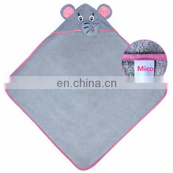 Custom 100% Bamboo Elephant Baby Bath Towel With Hood Beautiful Pink Girl Hooded Elephant Towel photo-4