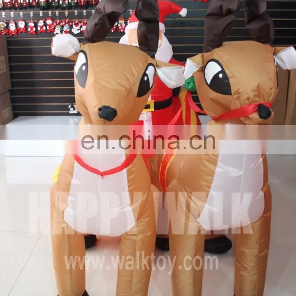 210cm Advrtising Inflatable Christmas Old Man Santa Claus on Christmas Elk Sleigh photo-3
