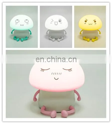 1200mAh Cute Silicone Cartoon Mushroom USB Charging Night Light Touch Sensor LED Lamp photo-2