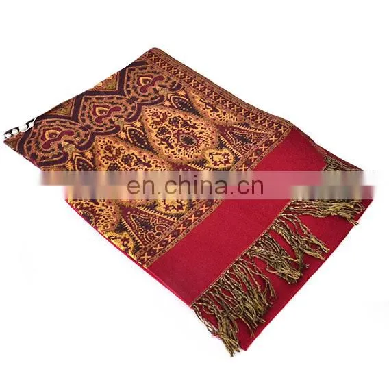 National Style Scarf Gold-yarn Jacquard Cotton Linen Female Bohemian Poncho Shawl photo-3