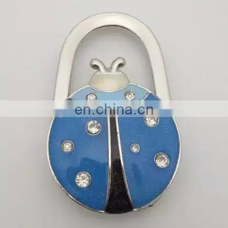 Lovely Enamel Carved Ladybug Handbag Purse Hook Hanger photo-2