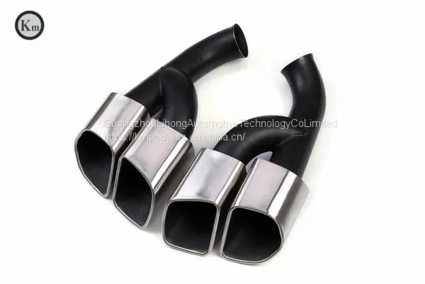 Km for Cayenne Turbo Style 958 2015-2017 Exhaust Tip Exhaust Pipes Muffler Tips Tail Pipe Wire Drawing photo-2