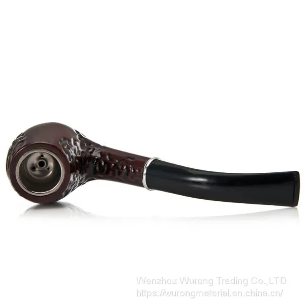 145mm Length Wooden Resin Short Tobacco Pipe With Small Brown Briar-imitation Head for Smoking photo-3