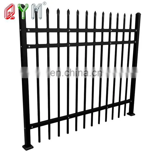 Steel Picket Fence Garden Border Square Tube Fence Ornamental Top Picket Fence photo-3