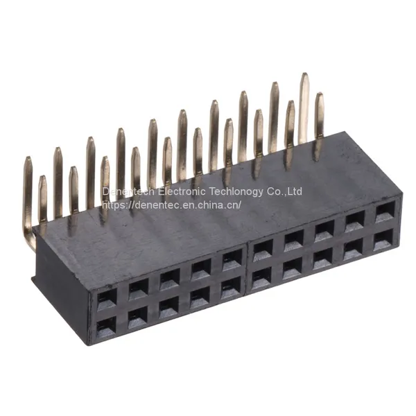 Denentech Hardware 1.27mm Pitch Connector Type H4.3mm Right Angle DIP Female Header for PCB
