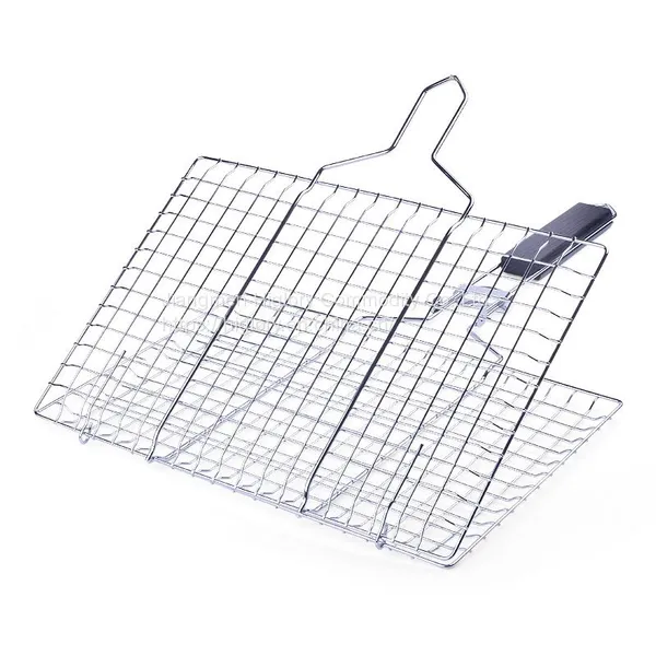Portable Easy-to-flip With Removable Handle Grill Basket Fish Grill Non-Stick Foldable Nets photo-2