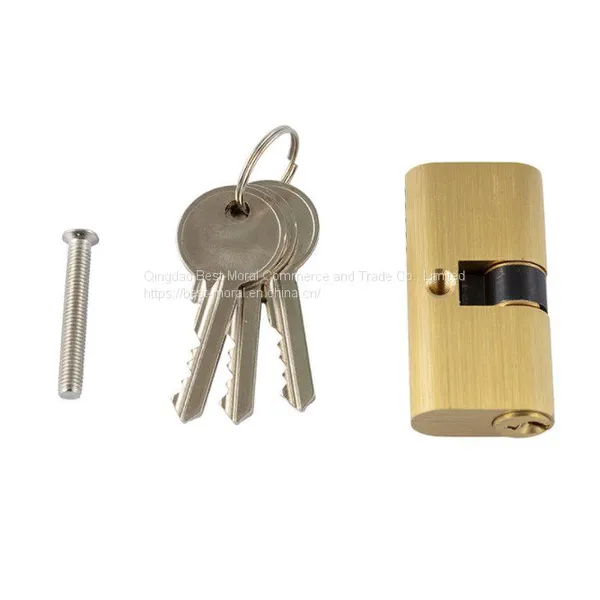 Anti-theft Rust-proof Gold Color Oval Shaped Double Open Brass Lock Cylinder photo-4