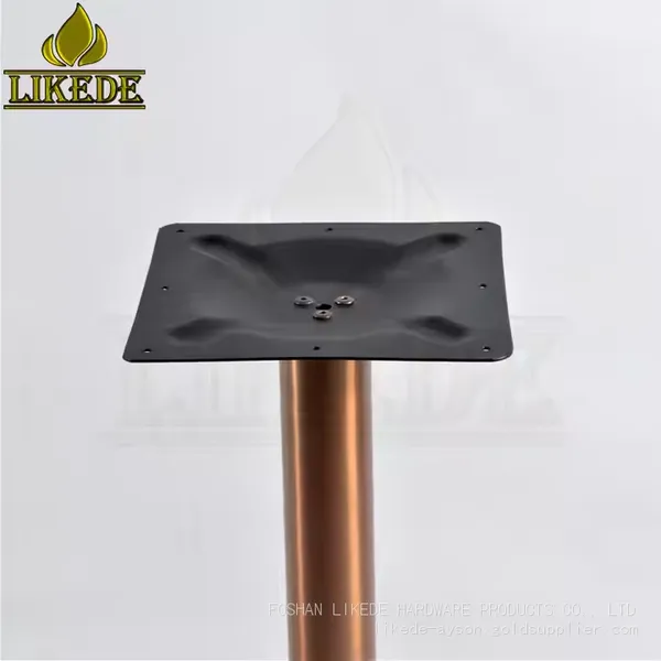 Hot Sale Luxury Round Plate Brushed Rose Gold Stainless Steel Table Base Premium Furniture Legs photo-4