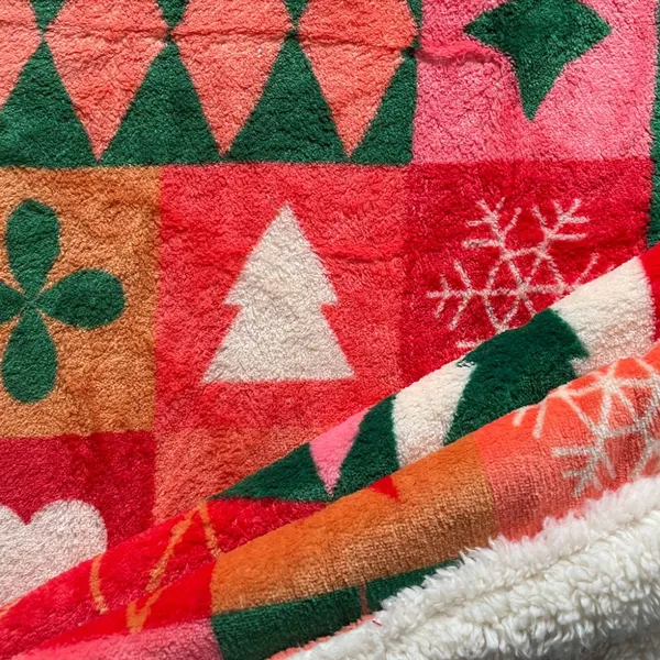 Flannel Printed Blanket, Thickened Cover Blanket, Cotton Velvet Blanket, Warm Christmas and Winter Office photo-3