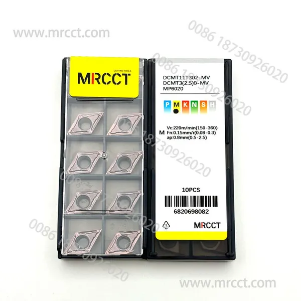 MRCCT DCMT11T302-MV MP6020 Числово-управляемая металлорежущая токарная машина, режущее инструментальное вставное режущее пластмассовое лезвие из вольфрамового карбида