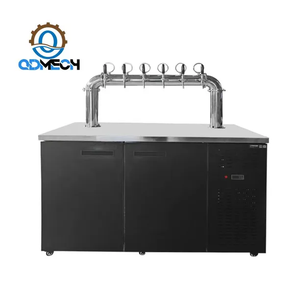 Mo-Qdmech  Commercial 6 Tap Draft Beer Dispenser Machine Mo-903 320W Stainless Steel Beer Cooler with Digital Temperature Control