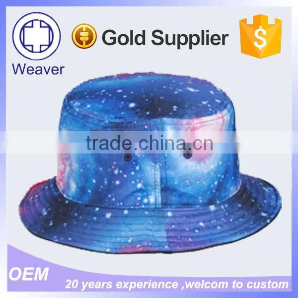 Custom Unisex Summer Folding Wide Brim Cotton Galaxy Cheap Bucket Hat / Cap photo-5