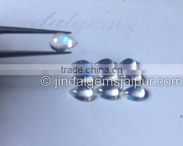 Wholesale AAA Quality Loose Gemstone Rainbow Moonstone Smooth Pear Cabochon photo-2