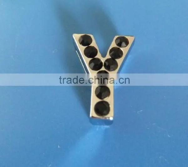 18mm Slide Letters With Black Rhinestone photo-2