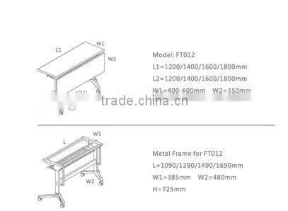 Black Color Folding Frame Training Table photo-4
