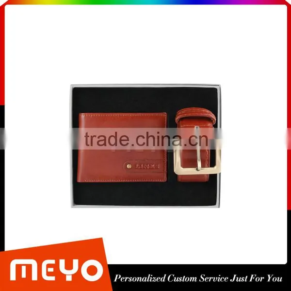 New Designed Leather Wallet Purse and PU Leather Belt Birthday Gift Set photo-3
