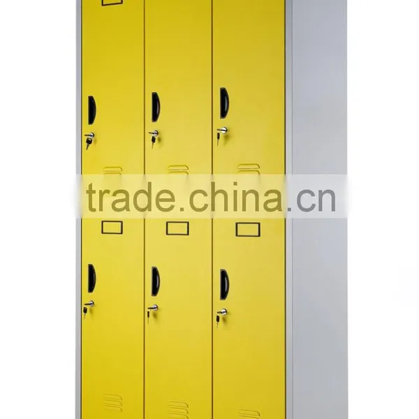 School Student Locker 3 Door Steel Wardrobe Cabinet photo-2
