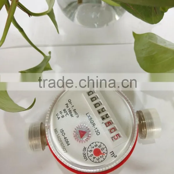 Red Color Water Flow Meter In Single Jet Dry Dial For Hot Drinking Water photo-4