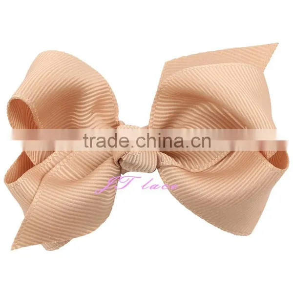 Royal Ribbon Hair Bow Headband- Shabby Ribbon Bow- Solid Ribbon Bow photo-2
