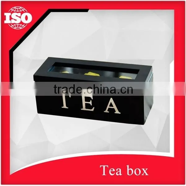 High-end Dark Wood Tea Display Box With Glossy Surface photo-2