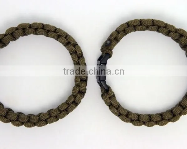 Handmade High Quality Useful Army Green 550 Paracord Survival Bracelet photo-2