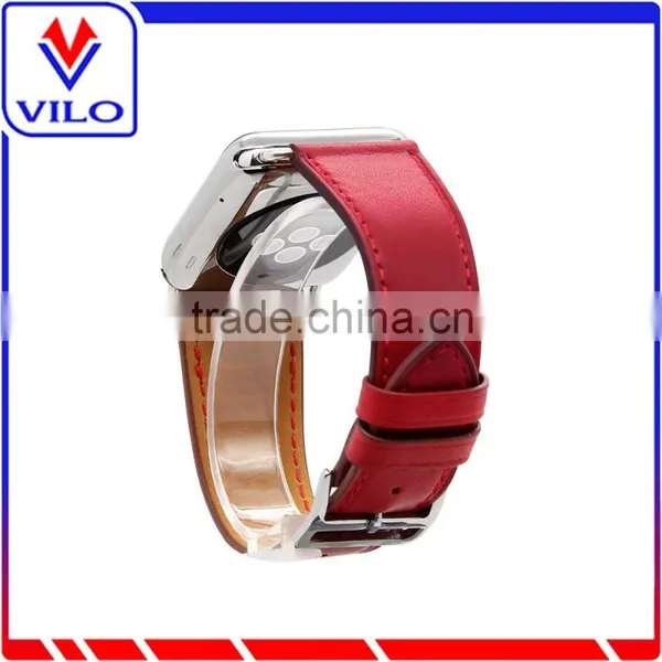 Genuine Leather Single Tour Smart Wrist Watch Band Replacement With Adapter Metal Clasp for Apple Watch IWatch All Models photo-2