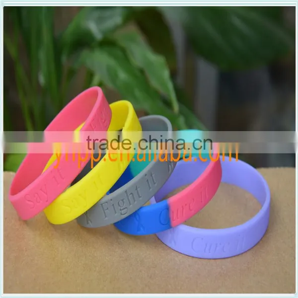 Custom Say it Fight it Cure it Medical Alert Silicone Wristband Bracelet photo-2