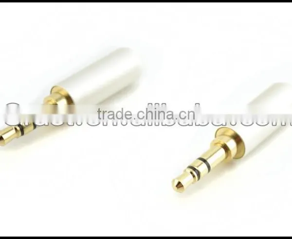 Audio Gade OEM Hi End Gold Plated 3.5-W Gold Plated 3.5MM Stereo Plug Male Headphone Terminal White photo-3