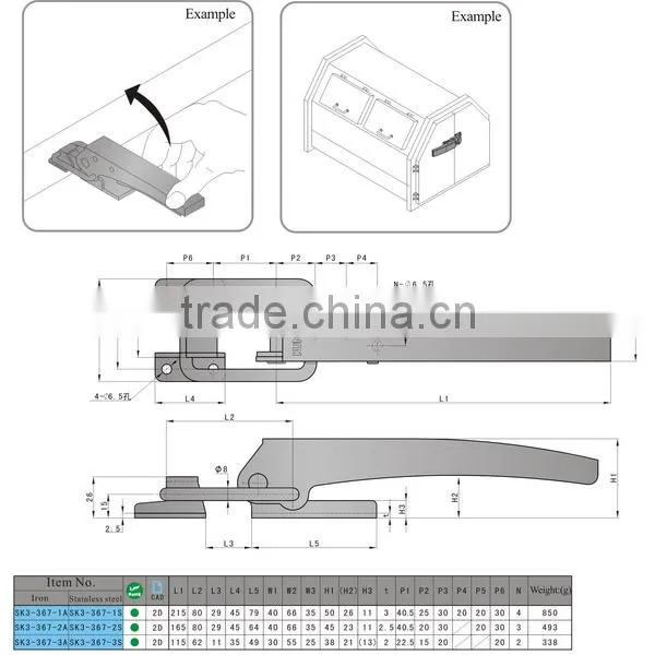 Stainless Steel (sus304) or Iron Hevy Duty Toggle Latch SK3-367 photo-5