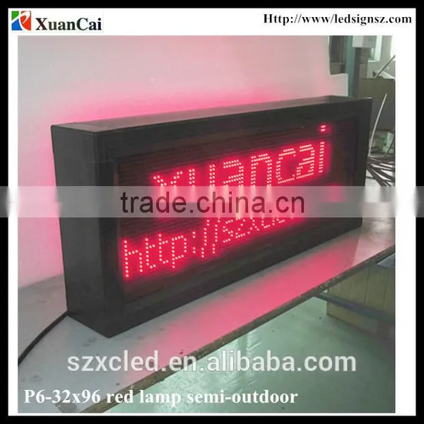 P6-32*96Red Lamp Semi-outdoor Message and Temperature Display Led photo-3